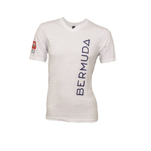 White V-neck T-shirt- Mens